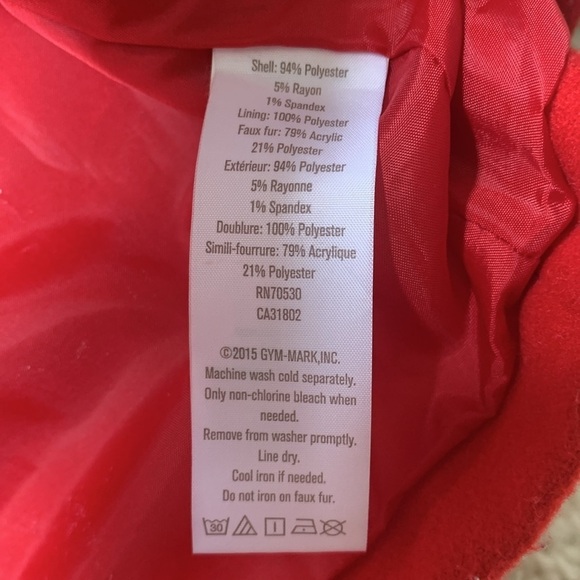 Crazy 8 elegant red faux fur hood pea coat size 5-6y winter fall pockets - Picture 6 of 7